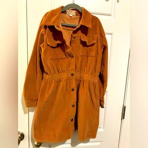 Girl’s Corduroy Shirt Dress